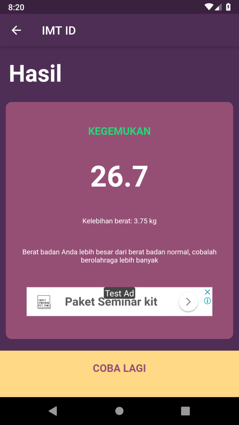 IMT ID Aplikasi Kalkulator BMI Indonesia - Kopi Coding